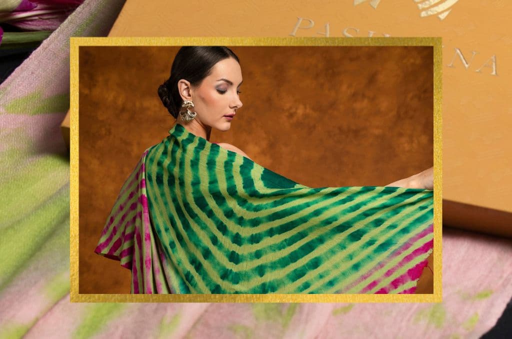 Shibori Pashmina shawl