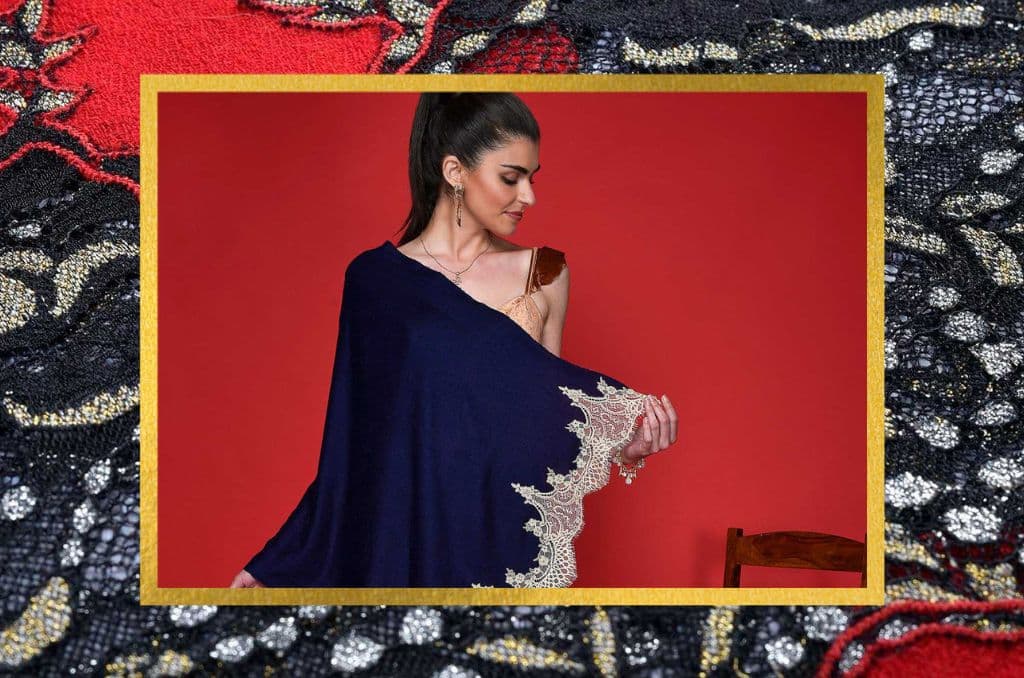 Laced Pashmina Shawl