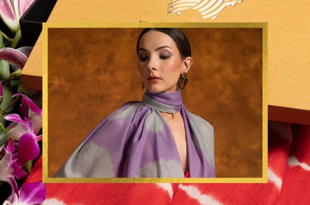 Shibori Cashmere Scarf