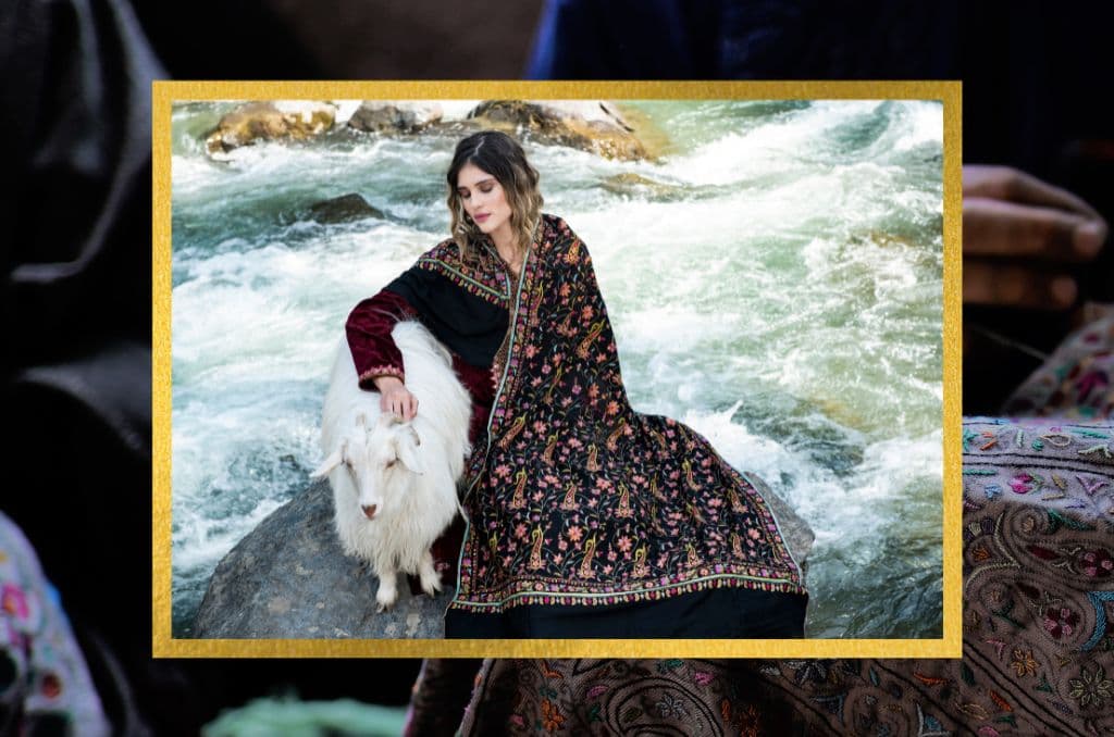 The embroidering of Pashmina